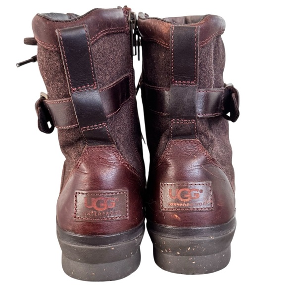 UGG Kesey Chestnut Lace Up Wool Lined Waterproof Boots Sz 7.5 - Picture 5 of 16